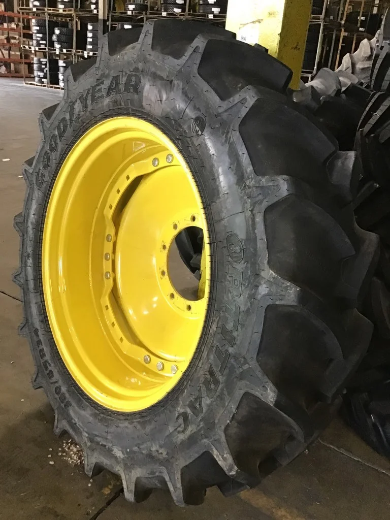 Used 380/85R34 137D Goodyear Optitrac TLR-1W 95-100% on 13 X 34 10-13.19-11.07