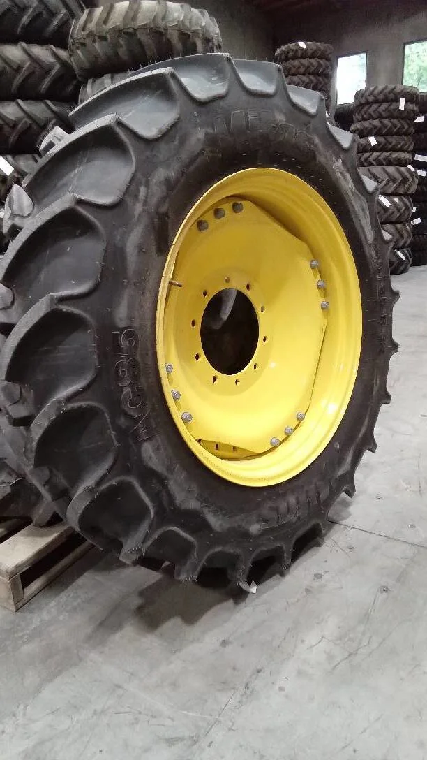 Take-Off 380/85R34 146B Mitas AC85 TL R-1W 95-100% on 13 X 34 10-13.19-11.07 Waffle 3 Bolt Yellow Wh