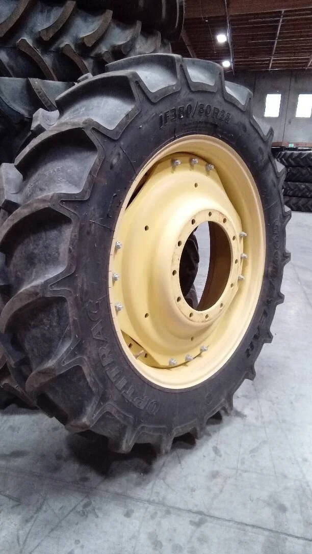 Used IF380/80R38 149D Goodyear Optitrac TL R-1W 90-95% on 12 X 38 12-16.732-14.640 Waffle 3 Bolt