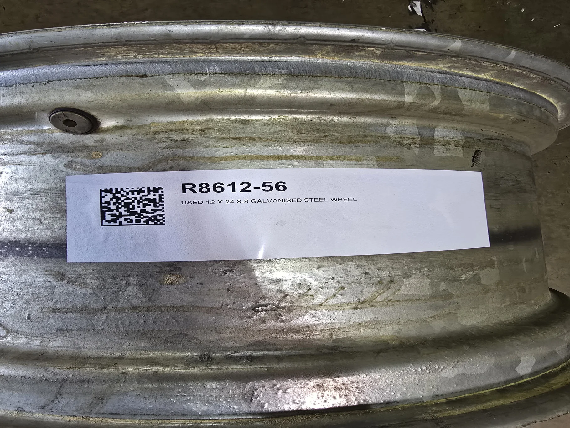 USED 12 X 24 8-8 GALVANISED STEEL WHEEL image 3