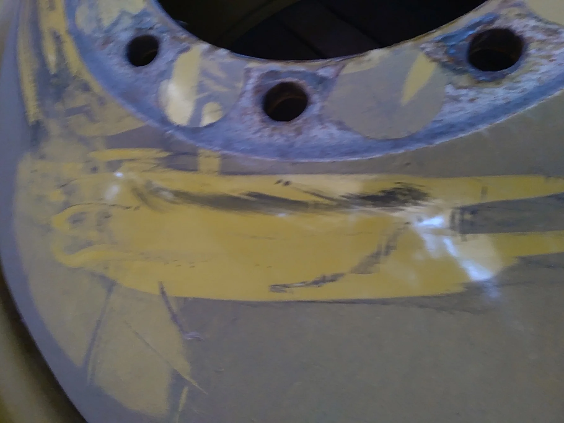 USED 18 X 38 10-13.189-11.07-12.4 (OUTSIDE) DOLLY DUAL YELLOW WHEEL image 4