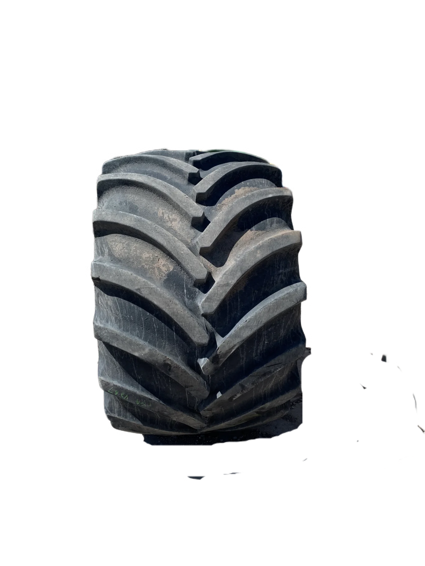 Used 85% LSW 1000/40R32 Goodyear Optitrac (167D) mounted on 27 x 32 JD Yellow 12 Bolt Single P image 4