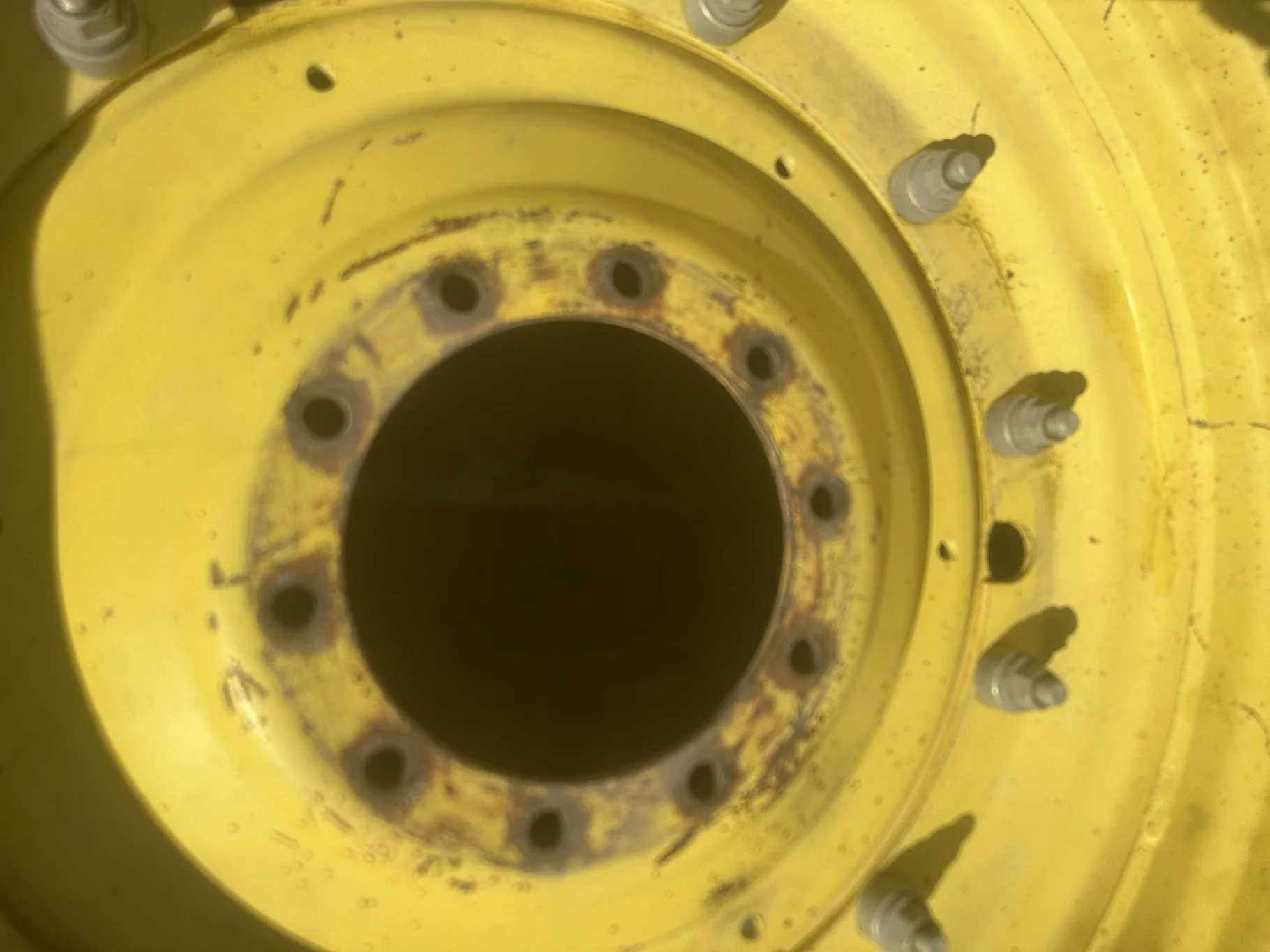 Used 70% 380/90R46 Goodyear Ultra Sprayer (168B) R-1 TL on a 13 x 46 JD Yellow Stub Disc (No c image 3