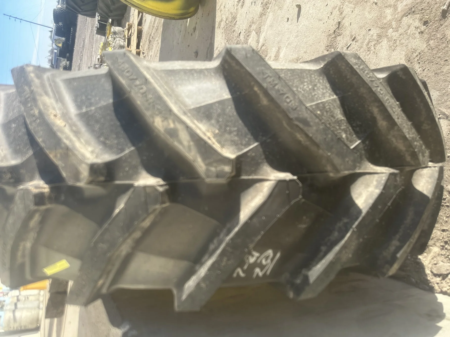 TAKE OFF 480/70R34 Trelleborg TM700 R-1W (143A8/B) TL on a 15 X 34 JD Yellow Waffle Wheel (3 B image 3