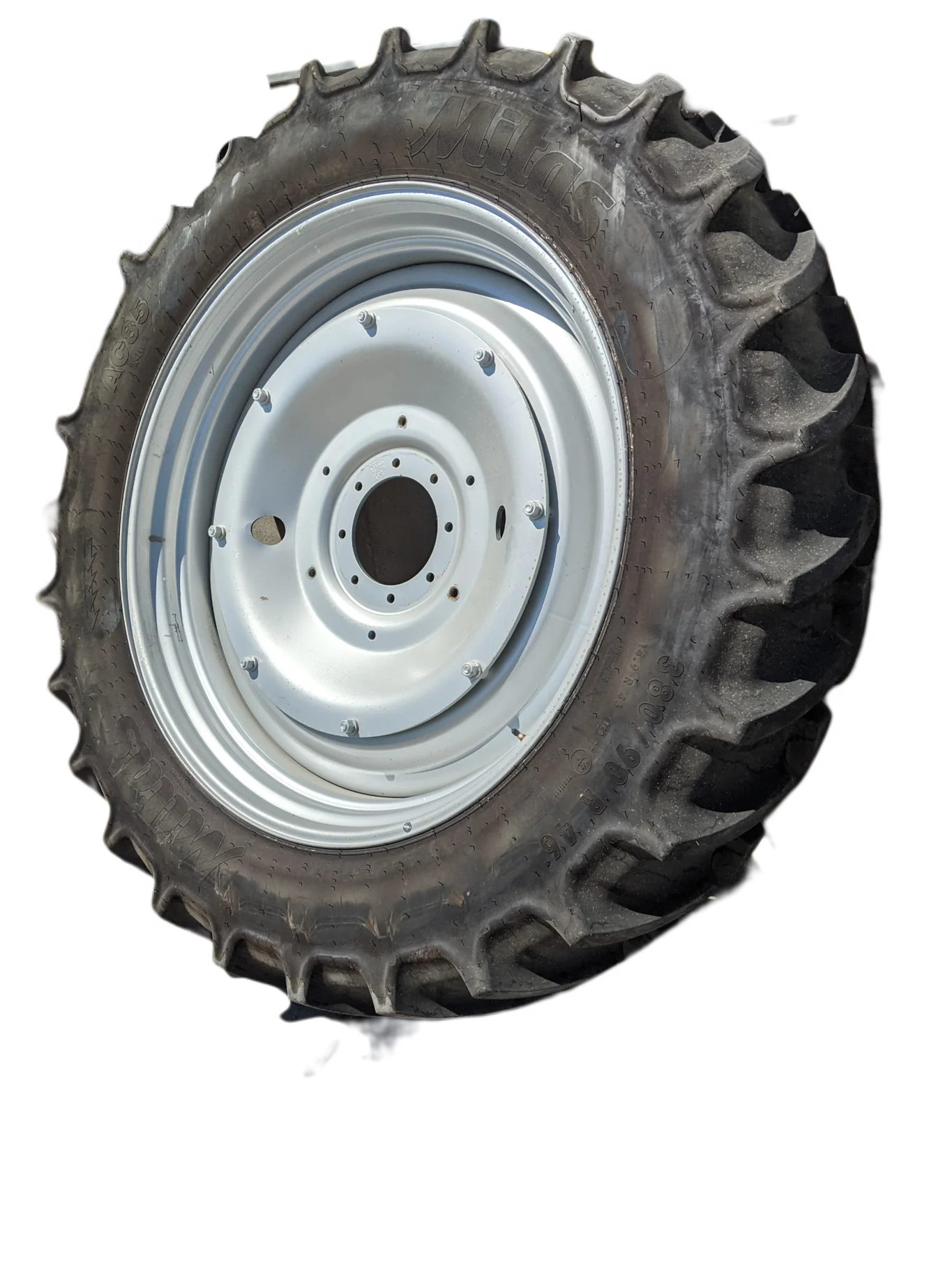 Take-Off 380/90R46 149A8/149B Mitas AC 85 TL R-1W on 12 X 46 8-10.75-8.62 Conversion Silver Mist