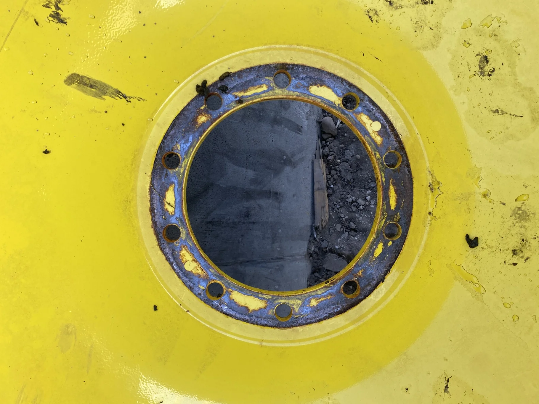 Used 650/85R38 173D Goodyear Optitrac R-1W TL 90% On 23 x 38 10 Bolt Dolly Dual Wheel Yellow image 2
