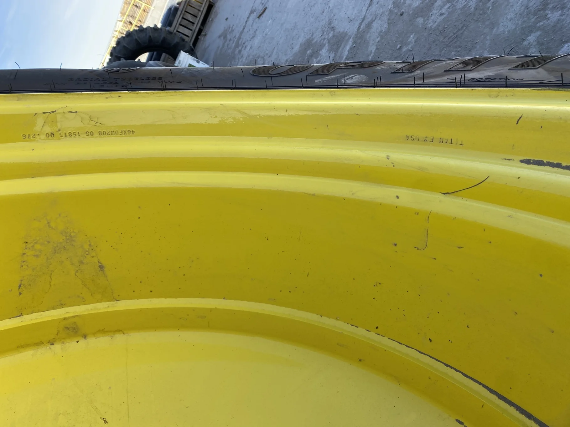 USED 99% 620/70R46 GY OPTITRAC 167D R-1W TL on 20 X 46 10-13.187-11.08 JD YELLOW DUAL WH image 6