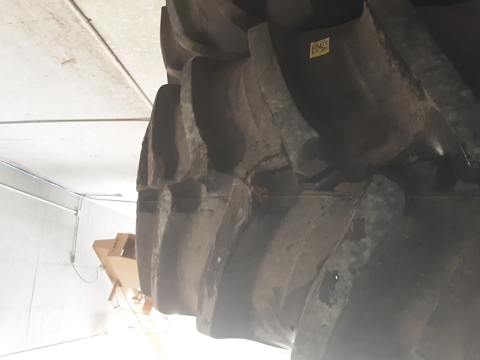 Used 90% 650/85R38 Firestone Radial Deep Tread 23 R-1W (173B) on 23 x 38 John Deere Yellow image 3