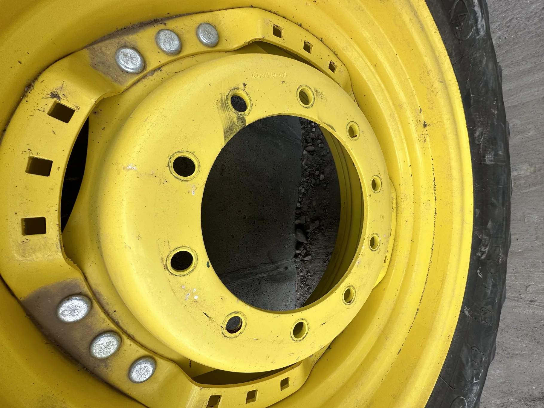 Used 55% 380/85R30 Firestone Radial All Traction FWD R-1 (135B) TL On A 30 x 13 
3 Bolt Waffle Wh image 3