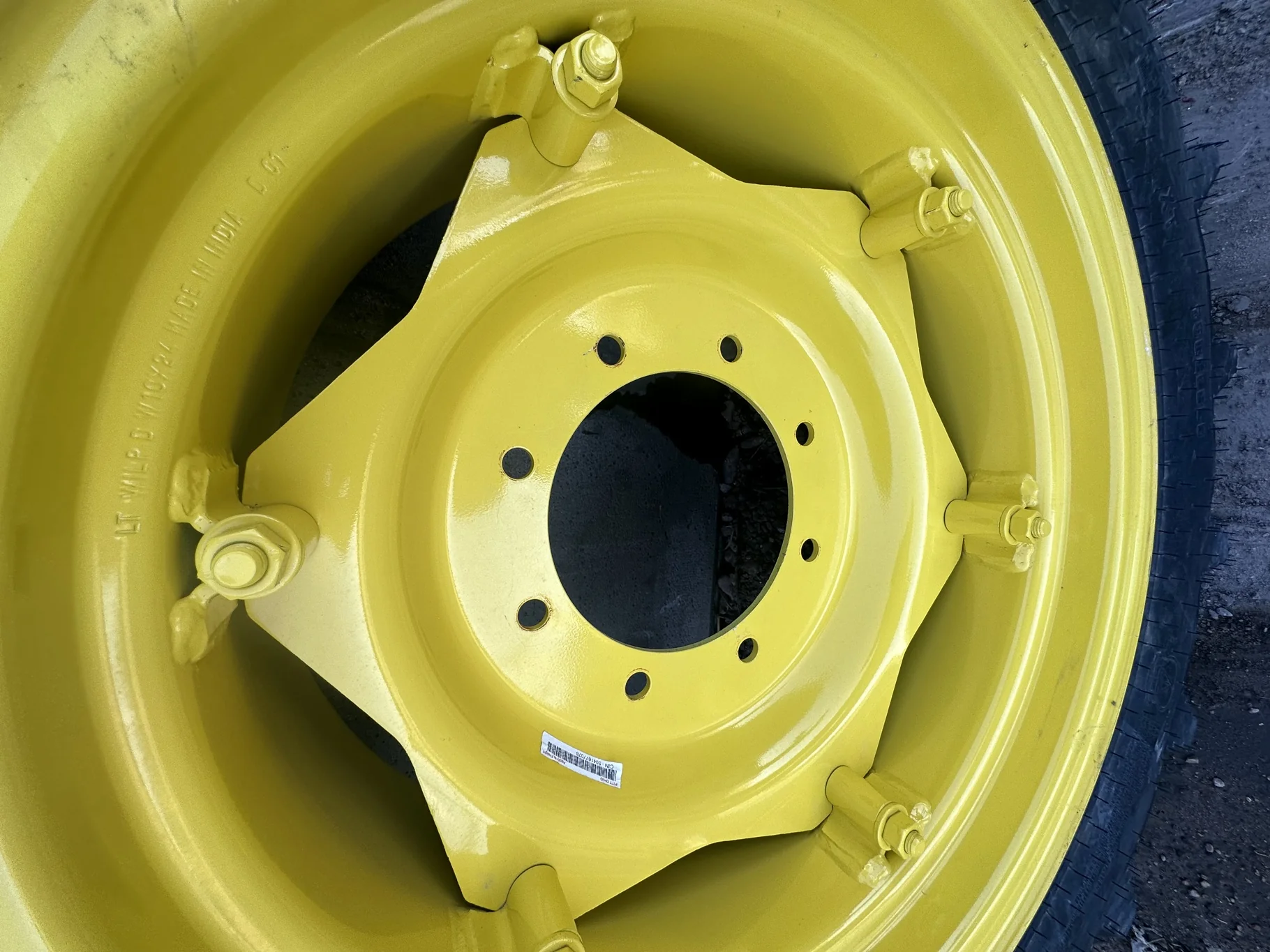Take-Off 11.2-24/6 Galaxy Agritrac II TL R-1 on 10 X 24 8-10.826-8.72 Waffle JD Yellow Wheel image 3