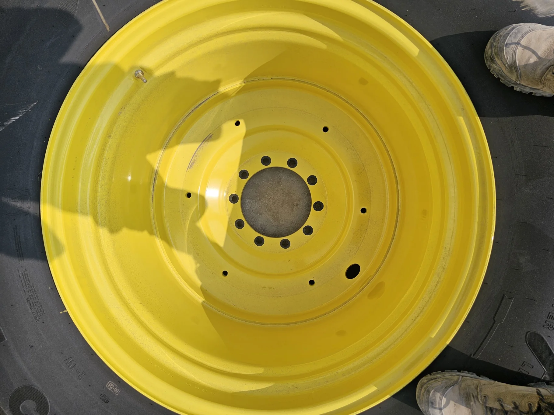 USED 98% 650/85R38 Mitas SFT (173D/176A8) TL on a 23 X 38 JD Yellow 10 Bolt (.937) 1/2" Formed image 4