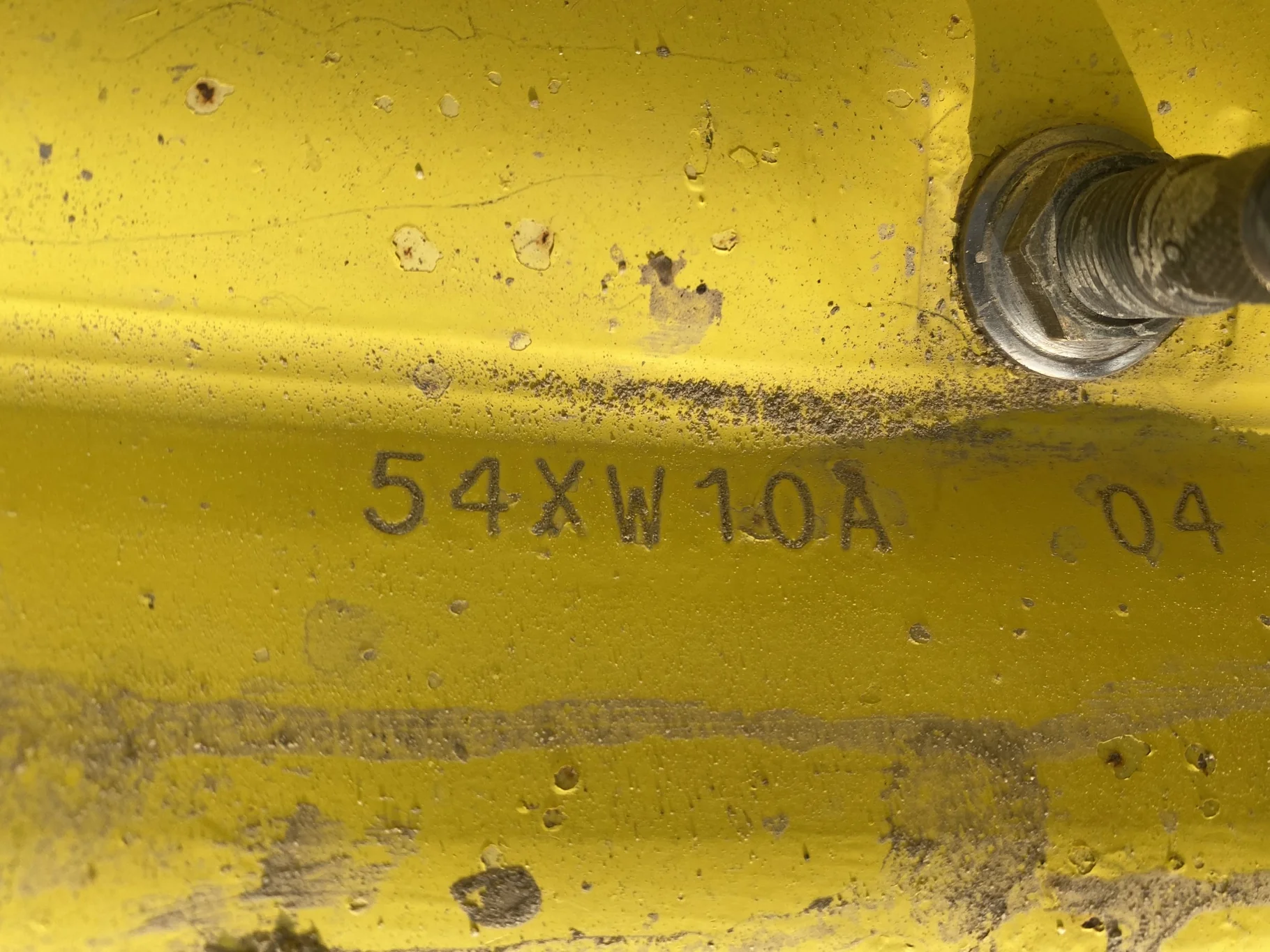 Used 45% 320/85R38 Goodyear Super Traction Radial  (142D) R-1W TL on a 10 x 38 John Deere Yellow St image 7