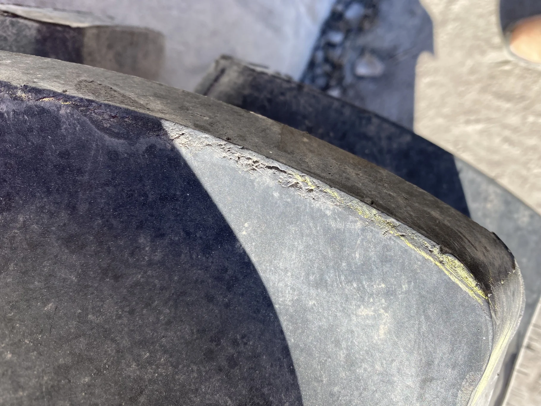 Take Off 420/85R34 Firestone Radial All Traction DT R-1W 147B TL on a 15 X 34 JD Yellow Waffle image 8