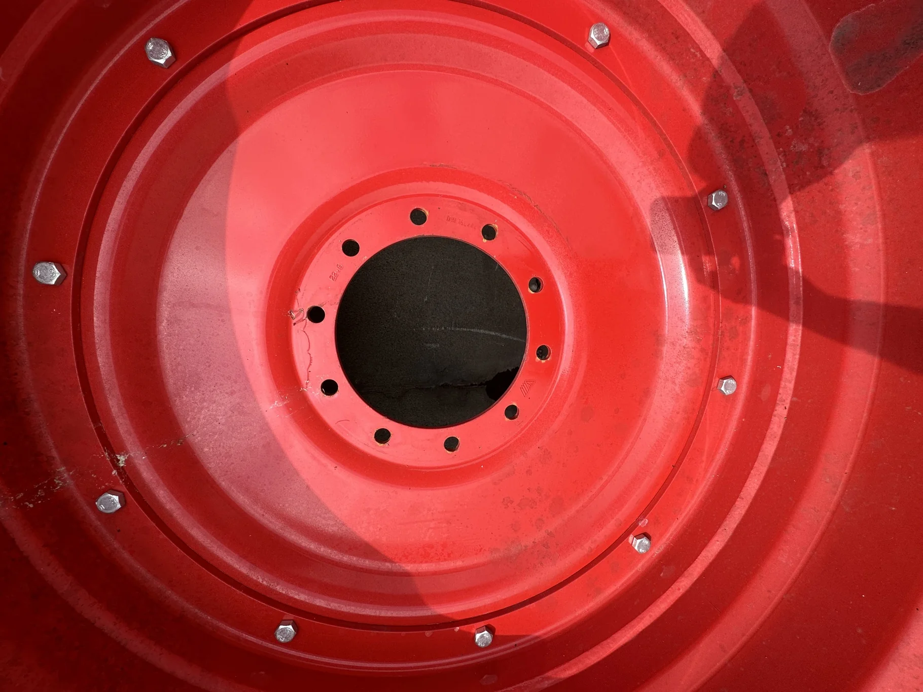 Take-Off 480/80R42 Trelleborg TM600 151A8 TL R-1W on 16 x 42 Fendt Red 10 Bolt (.937) Dual Wheel W/D image 3