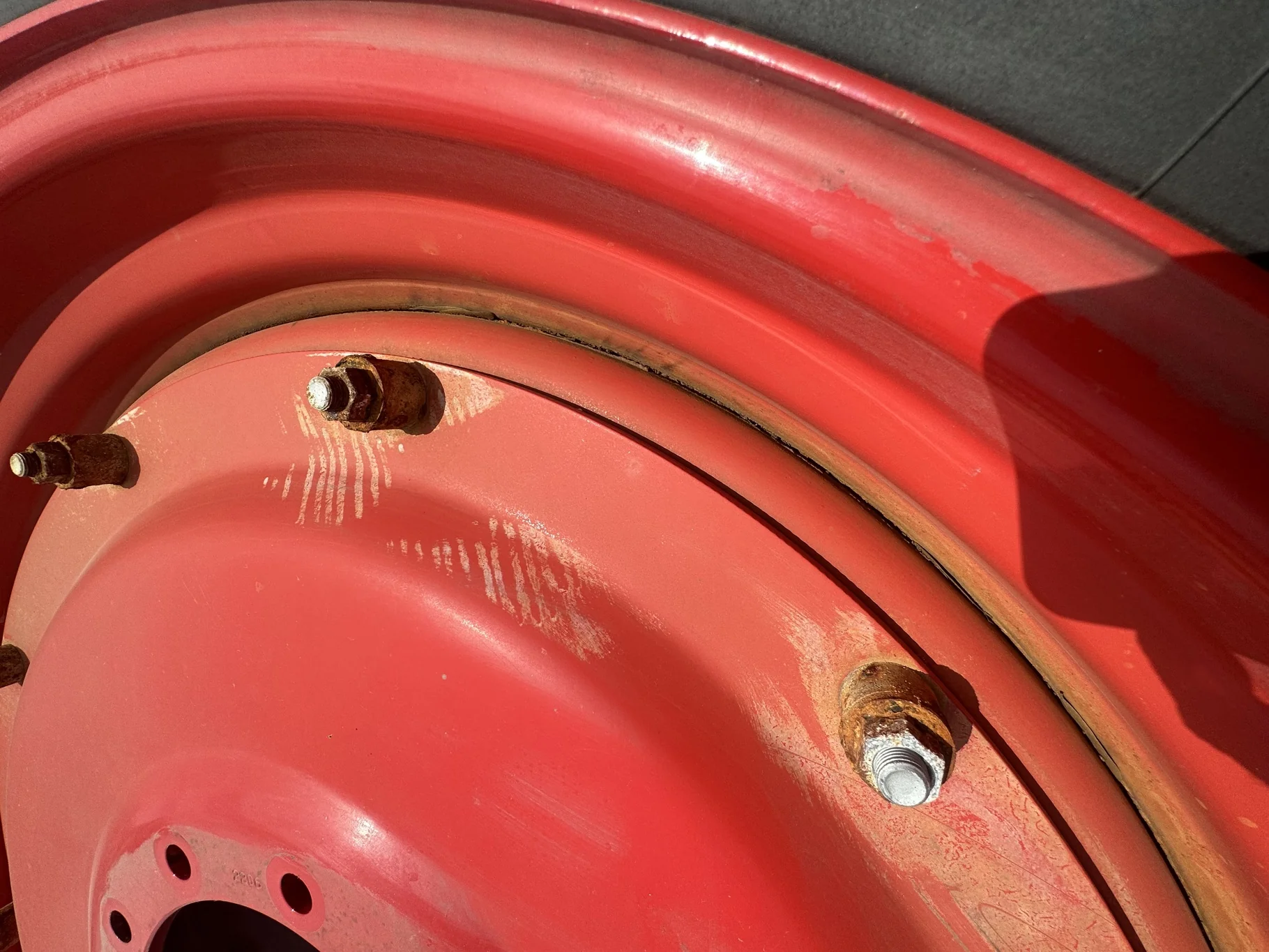 Take-Off 480/80R42 Trelleborg TM600 151A8 TL R-1W on 16 x 42 Fendt Red 10 Bolt (.937) Dual Wheel W/D image 8