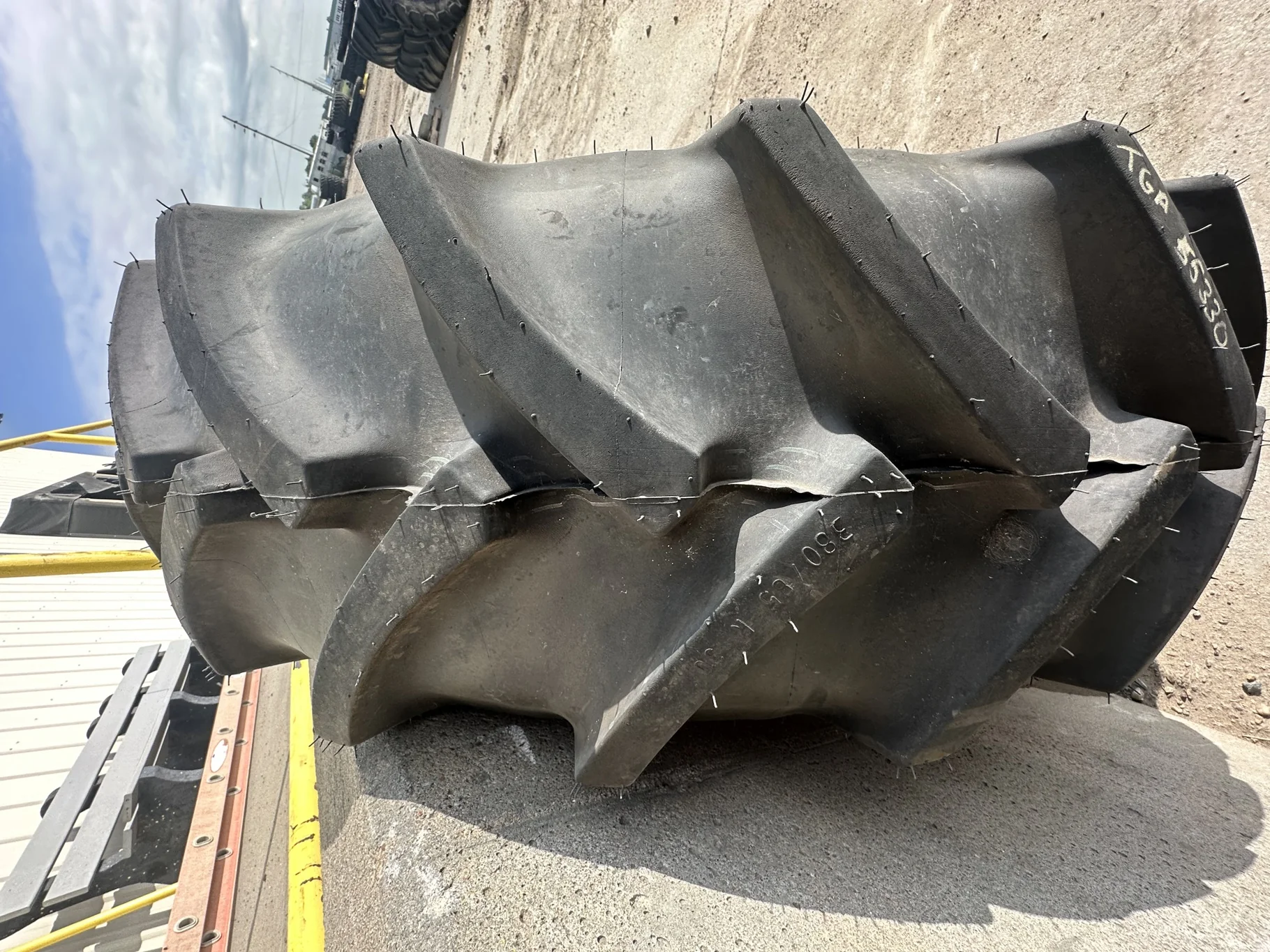 Take Off 380/85R30 (14.9R30) Mitas AC85 135A8/135B TL on a 13 X 30 Fendt Red Waffle Wheel (3 Bolt) image 4