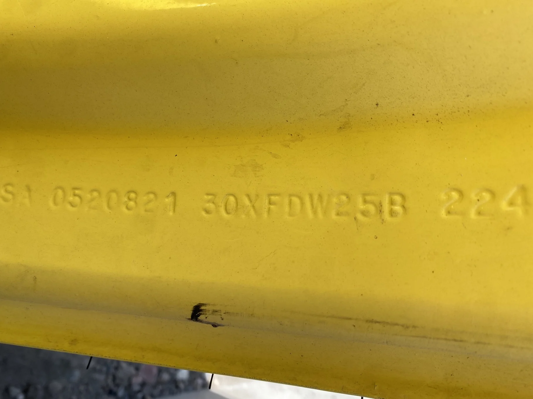 Used 85% LSW 710/60R30 Goodyear Super Traction Radial (177D) mounted on 25 x 30 JD Yellow 12 B image 6