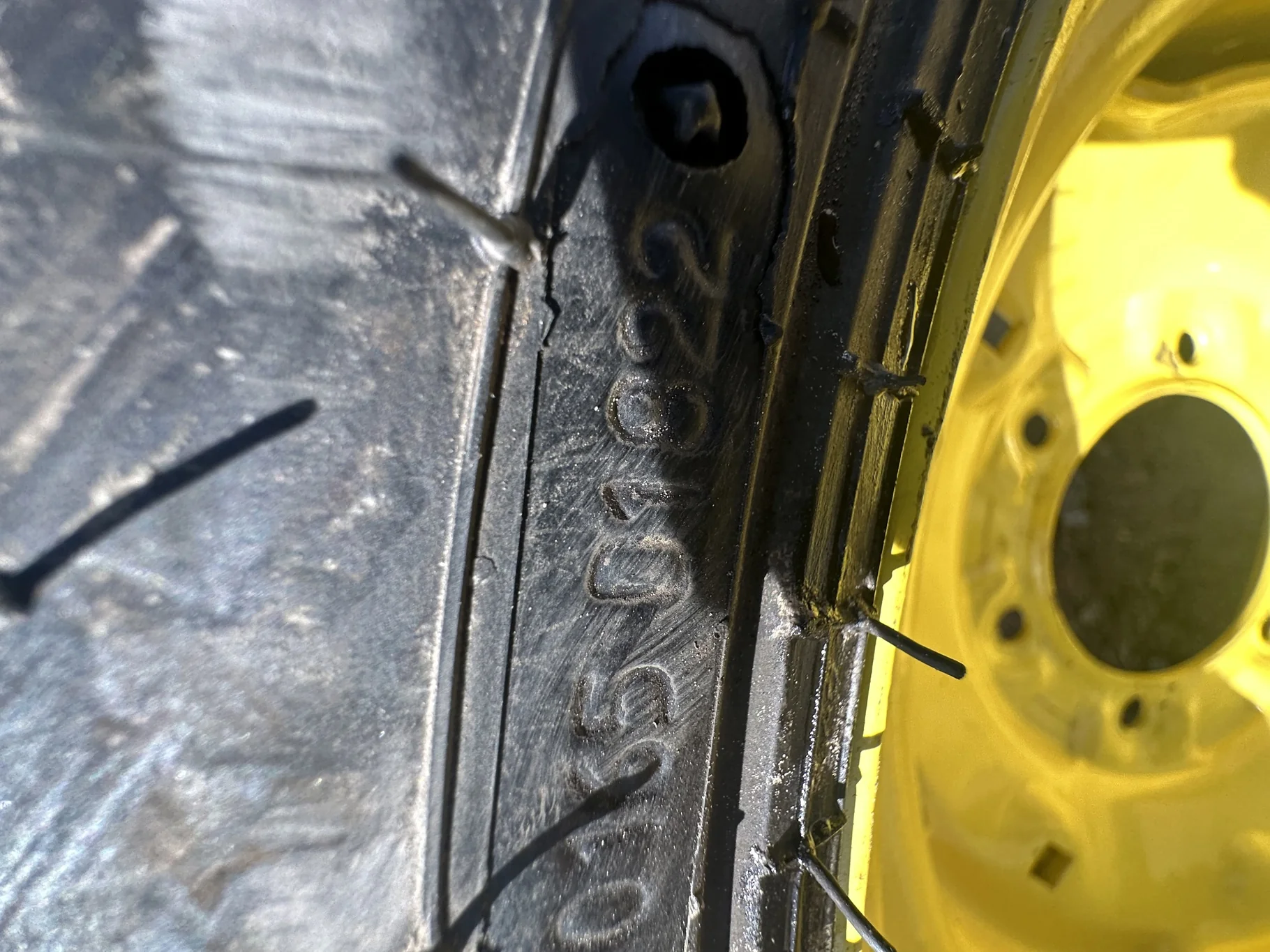 Take Off 10-16.5 NHS Galaxy XD2010 (6Ply) TL on a 8.25 X 16.5 JD Yellow 6 Bolt Implement Wheel image 6