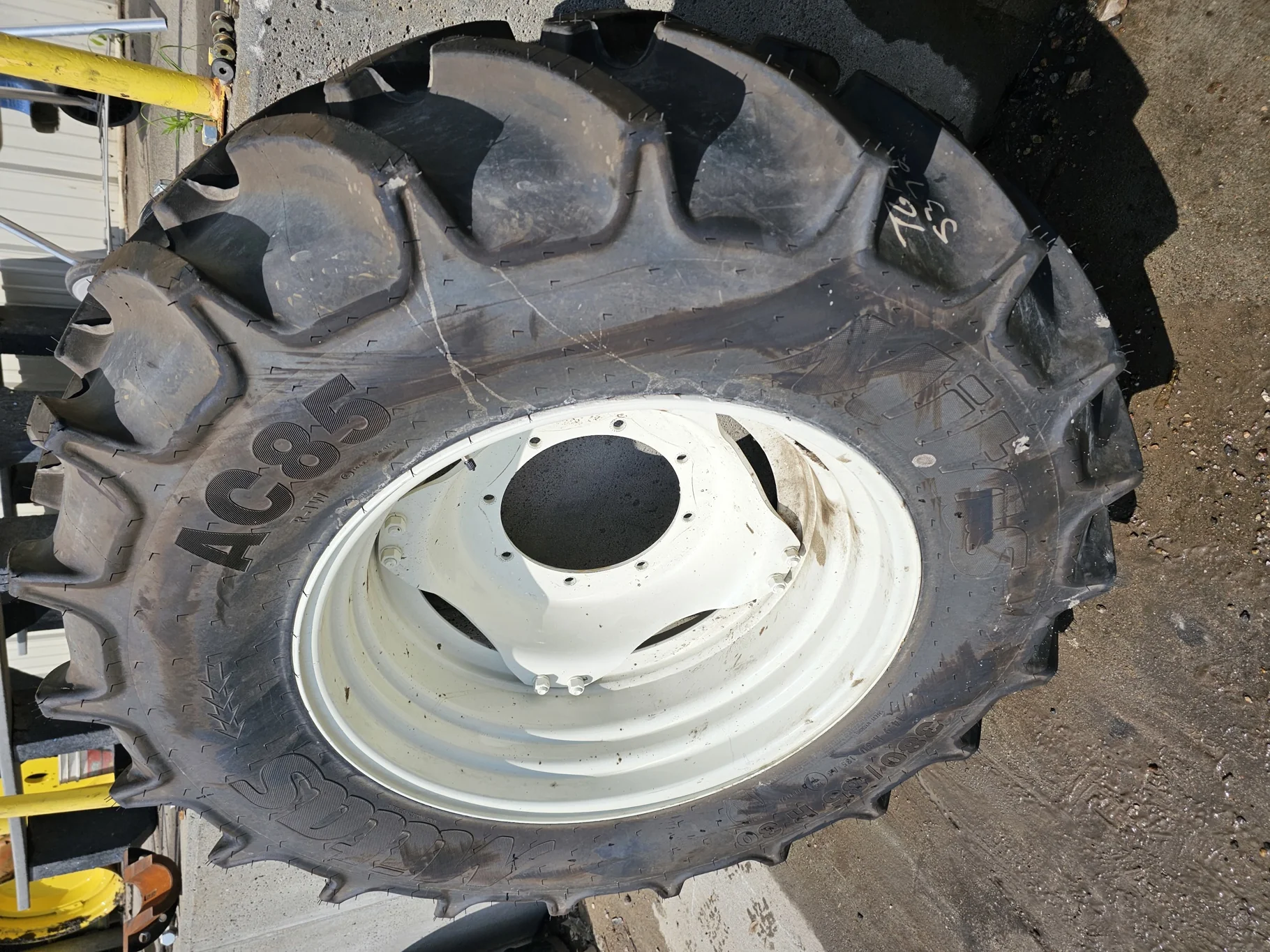 Take Off 380/85R30 (14.9R30) Mitas AC85 (135A8/135B) TL on a 12 X 30 NH Waffle Wheel (2 Bolt) with a