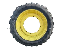 Used 80% 380/90R50 Trelleborg (151A8) R-1W TL on 12 x 50 JD Yellow Stub Disc Faded Rim with sc