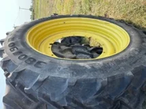 Used 80% 380/90R50 Trelleborg (151A8) R-1W TL on 12 x 50 JD Yellow Stub Disc Faded Rim with sc image 2