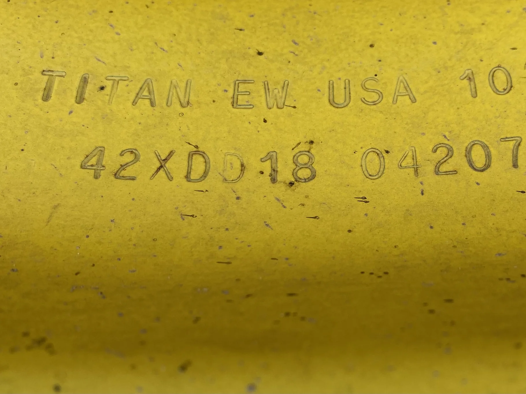 Used 55% 20.8R42 Firestone 23 on a 18 x 42 JD Yellow 10 Bolt Inside Dolly Dual   (Lug Cuts, We image 9