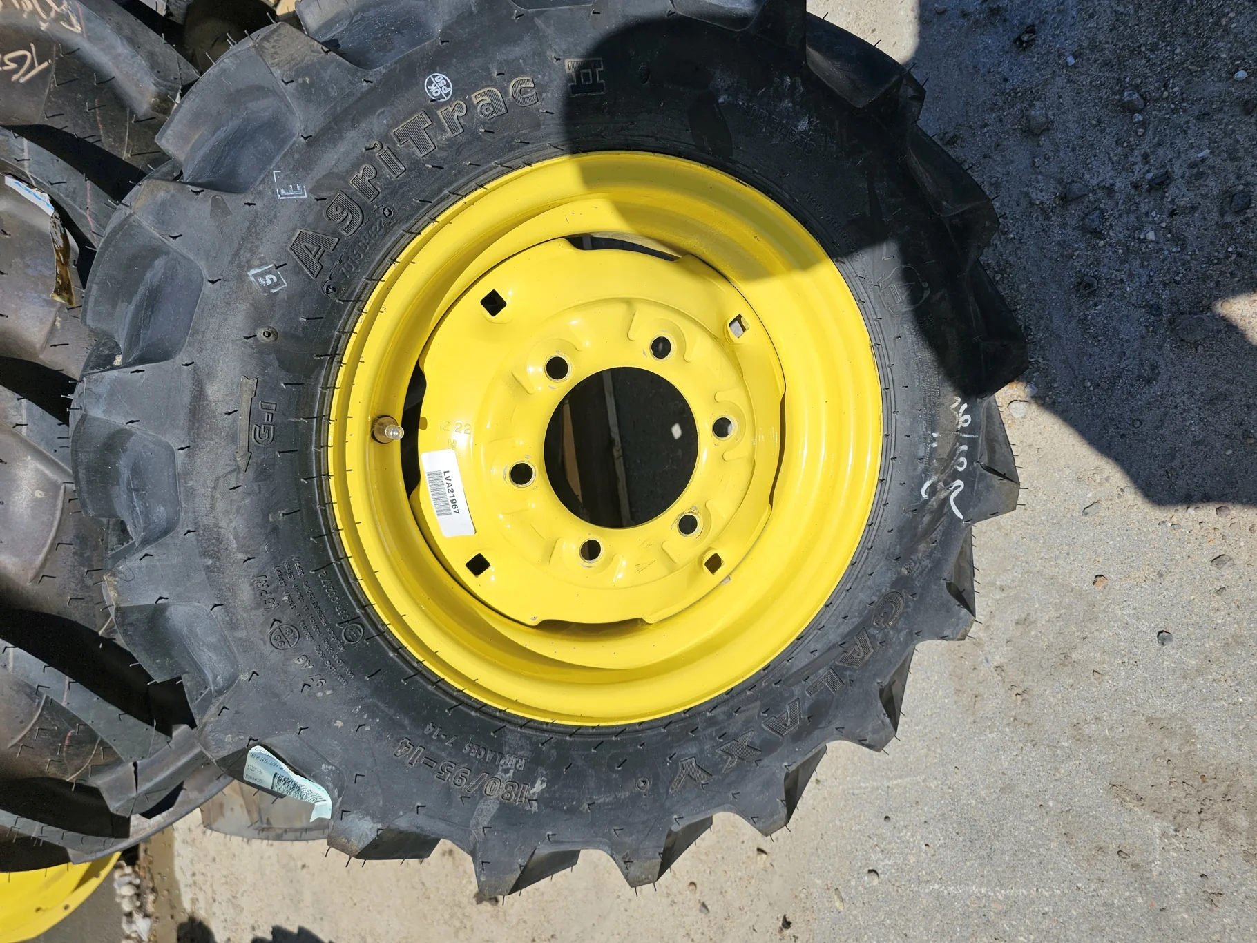 Take Off 180/95-14 Galaxy Agri Trac II R-1 (97A6) TL on a 6 X 14 JD Yellow 6 Bolt (.625) Wheel image 2