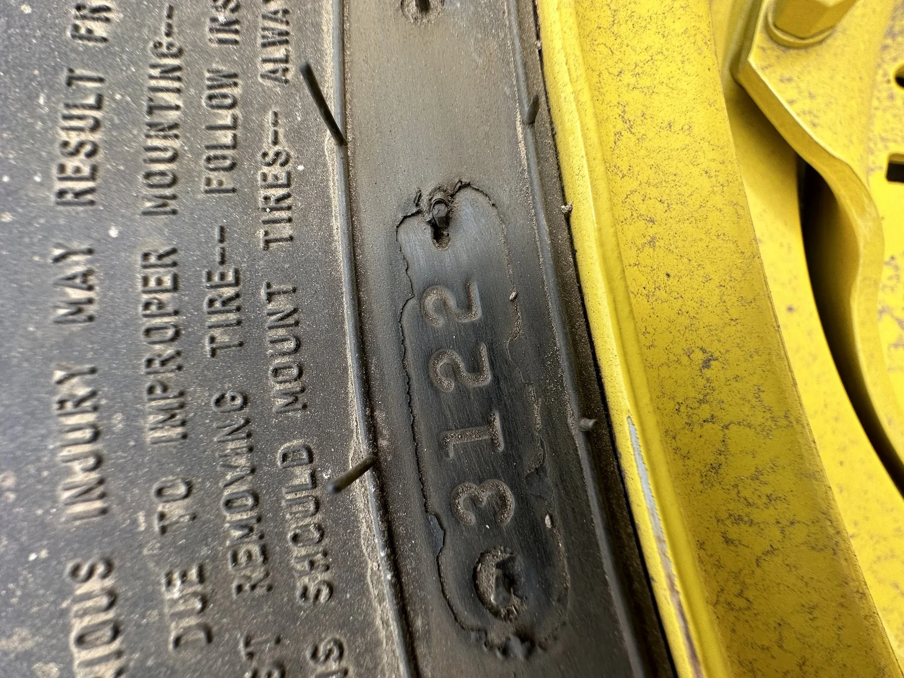 Take Off 460/85R30 Firestone Performer EVO R-1W (145D) TL on a 15 X 30 JD Yellow Waffle Wheel image 6