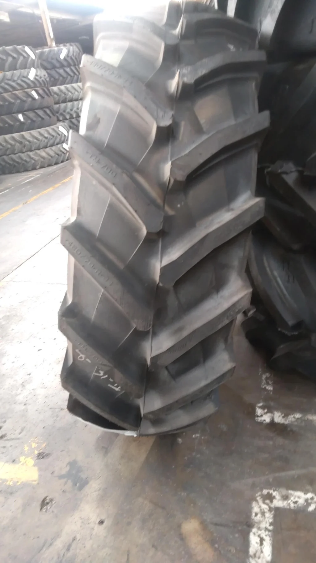 Take Off 480/70R34 Trelleborg TM700 R-1W (143A8/B) TL on a 15 X 34 John Deere Yellow 2 Bolt Waffle W image 4