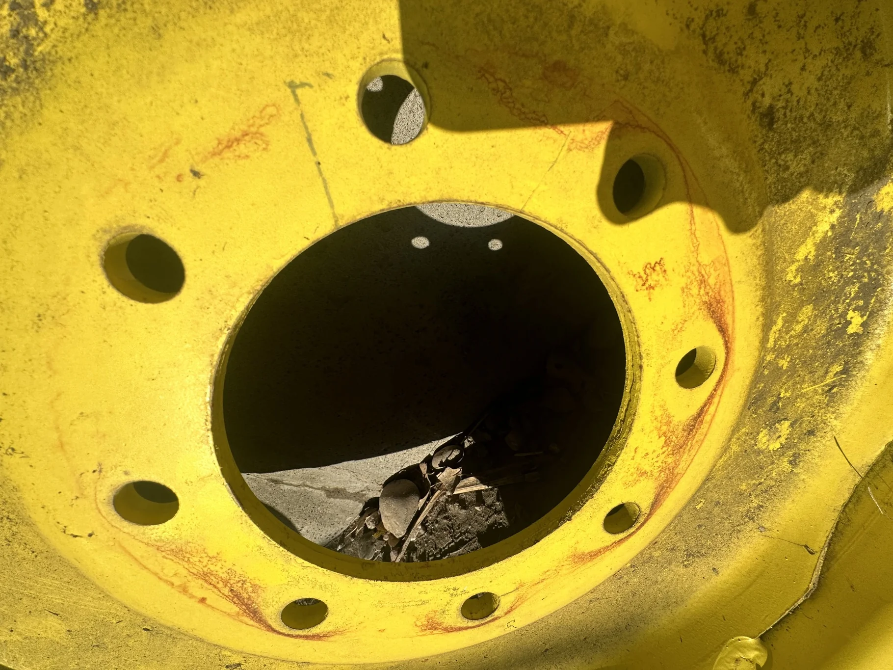 Take Off 7.50-20/8 Goodyear Super 3 Rib F-2 TL on a 5.5 x 20 8-8-6.0 JD Yellow Implement image 5