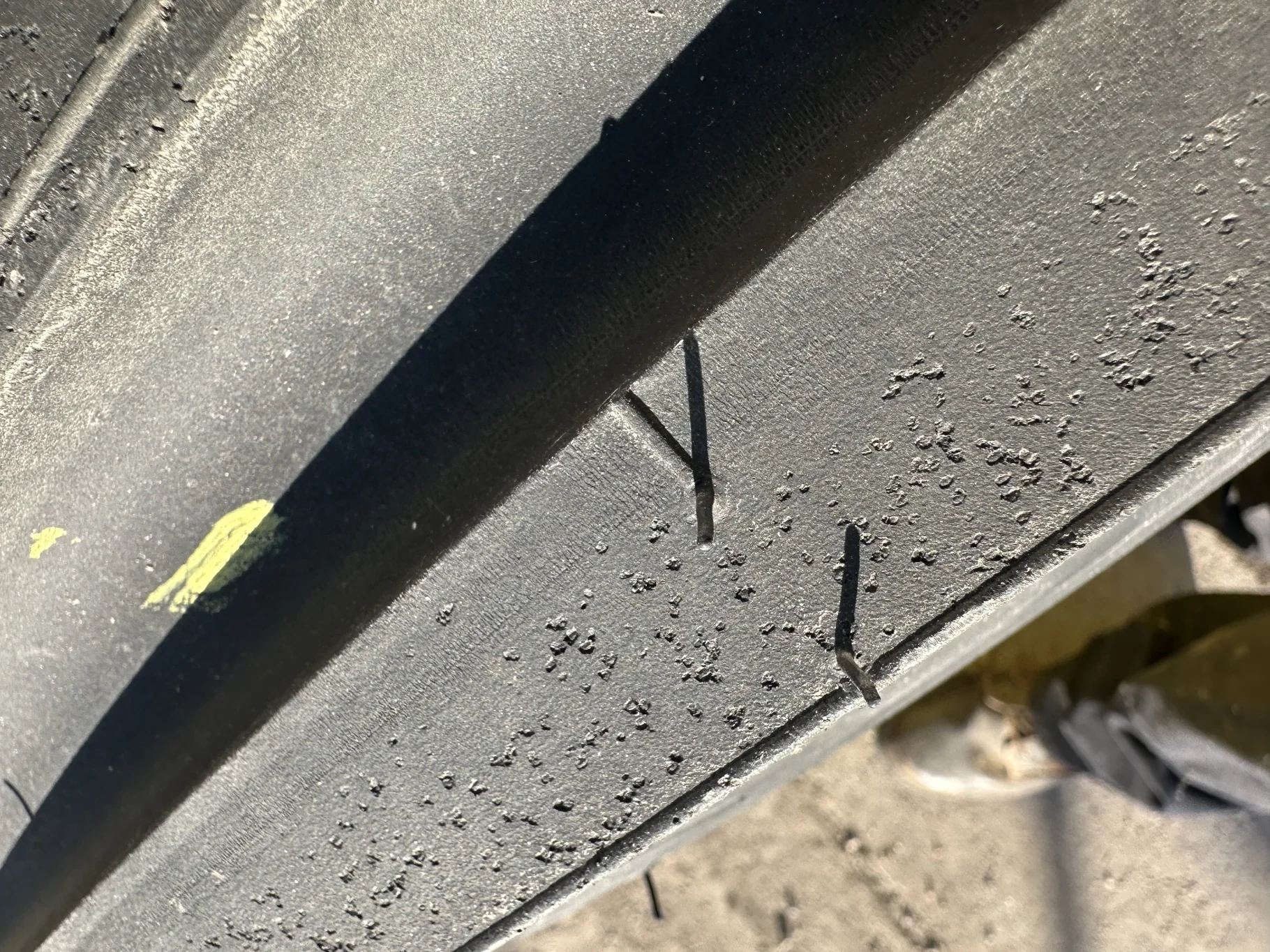 Take Off 7.50-20/8 Goodyear Super 3 Rib F-2 TL on a 5.5 x 20 8-8-6.0 JD Yellow Implement image 7