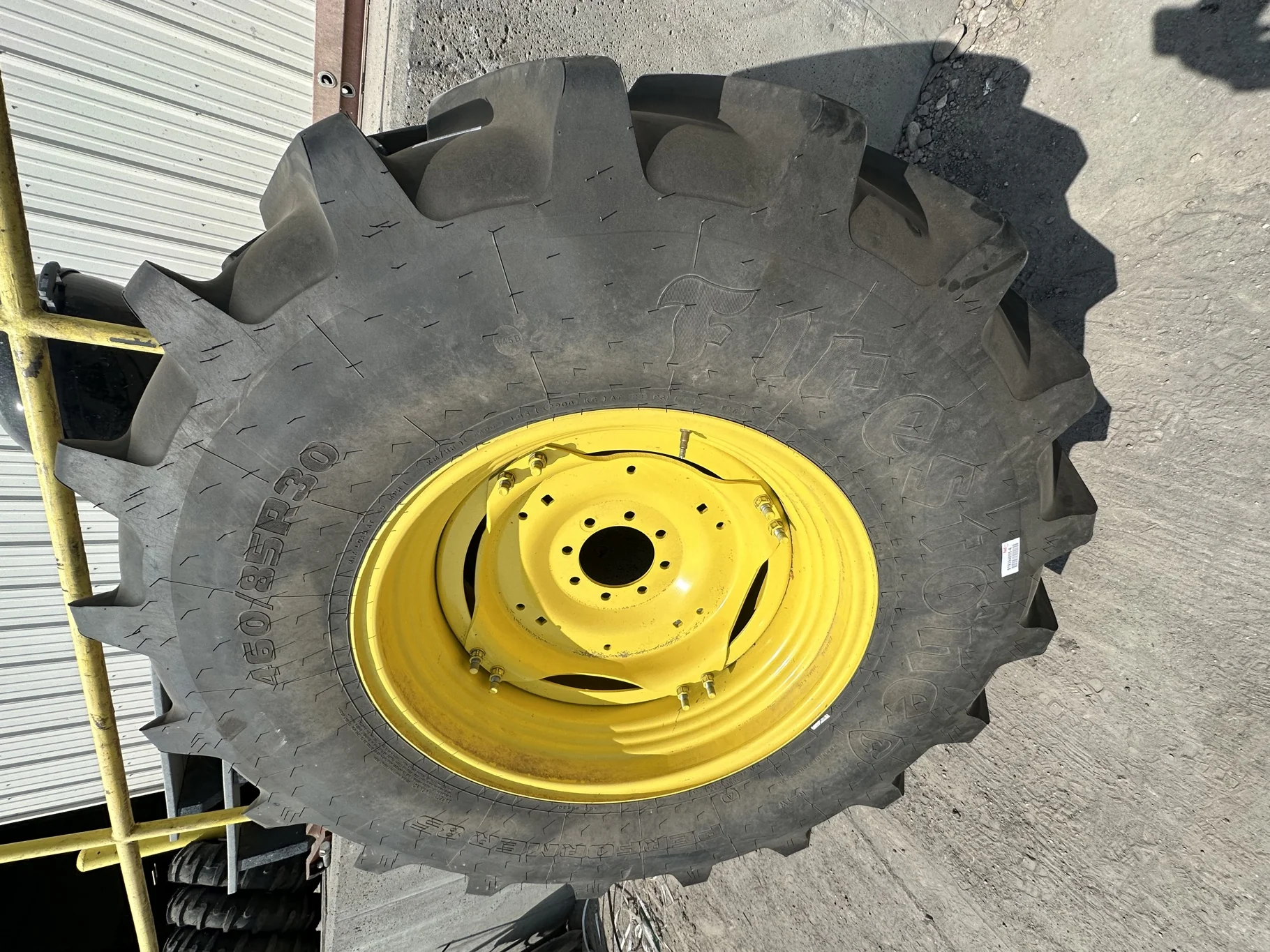 Used 85% 460/85R30 Firestone Performer EVO R-1W (145D) TL on a 15 x 30 JD GKN Style Wheel with 8-8-6