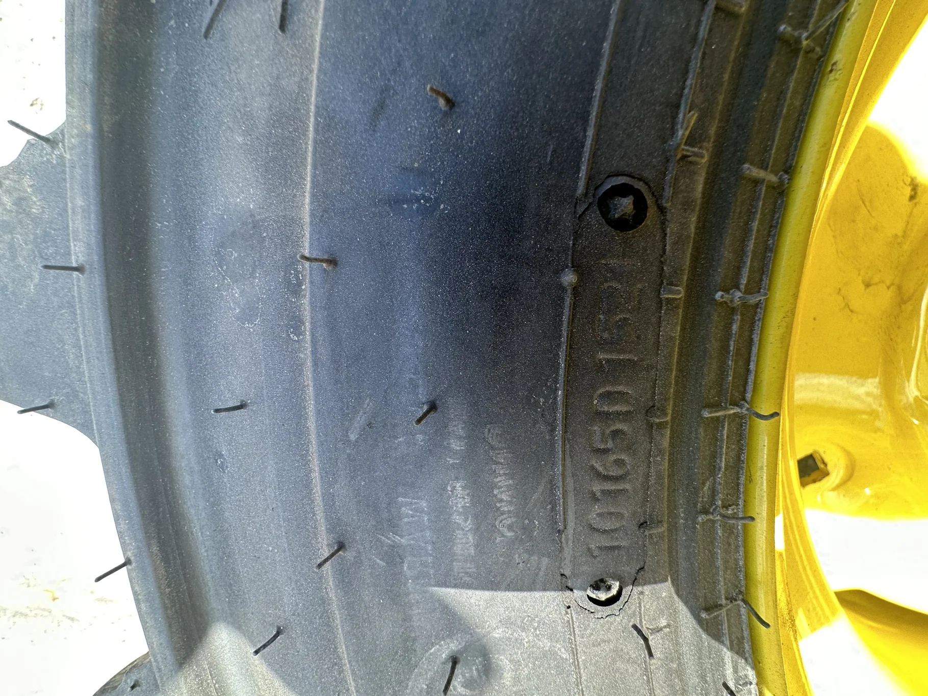 Take-Off 10-16.5/6 Galaxy XD2010 TL R-4 on 8.25 X 16.5 6-6-4.625 John Deere Yellow Implement Wheel image 5