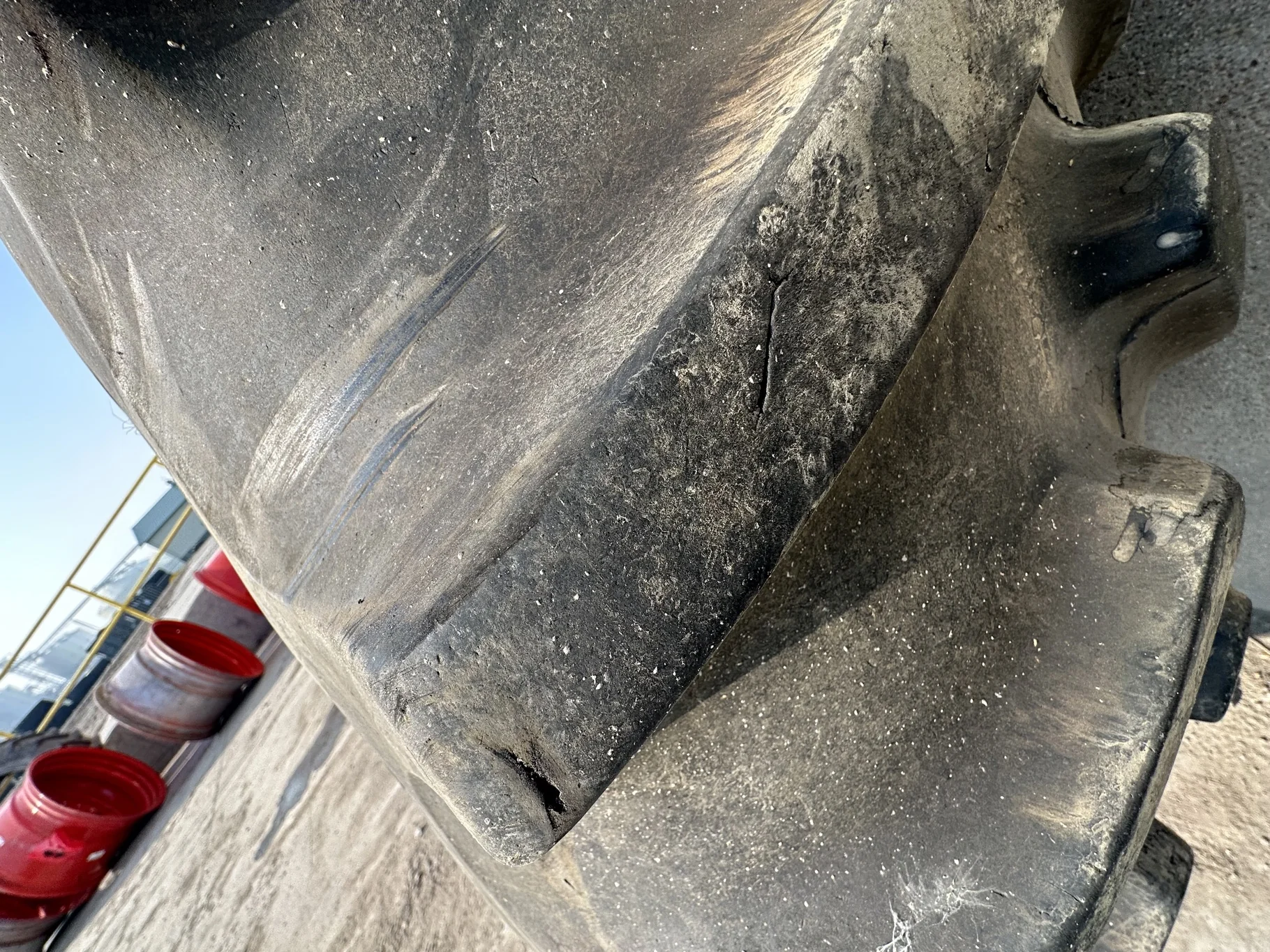 Used 80% 520/85R42 Firestone Radial Deep Tread 23 R-1W 167B TL on 18 x 42 John Deere Yellow 10 Bolt image 7