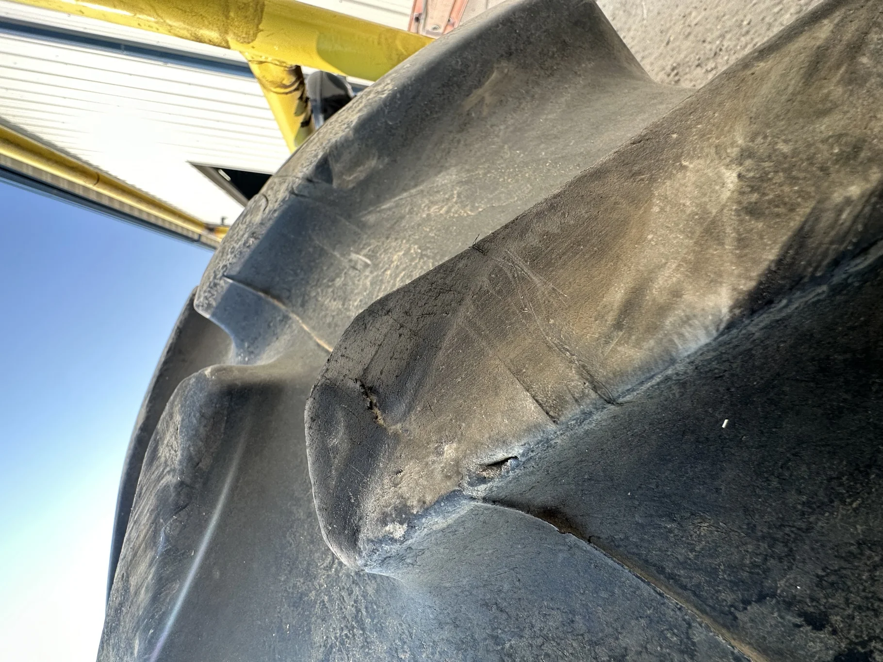 Used 80% 520/85R42 Firestone Radial Deep Tread 23 R-1W 167B TL on 18 x 42 John Deere Yellow 10 Bolt image 9