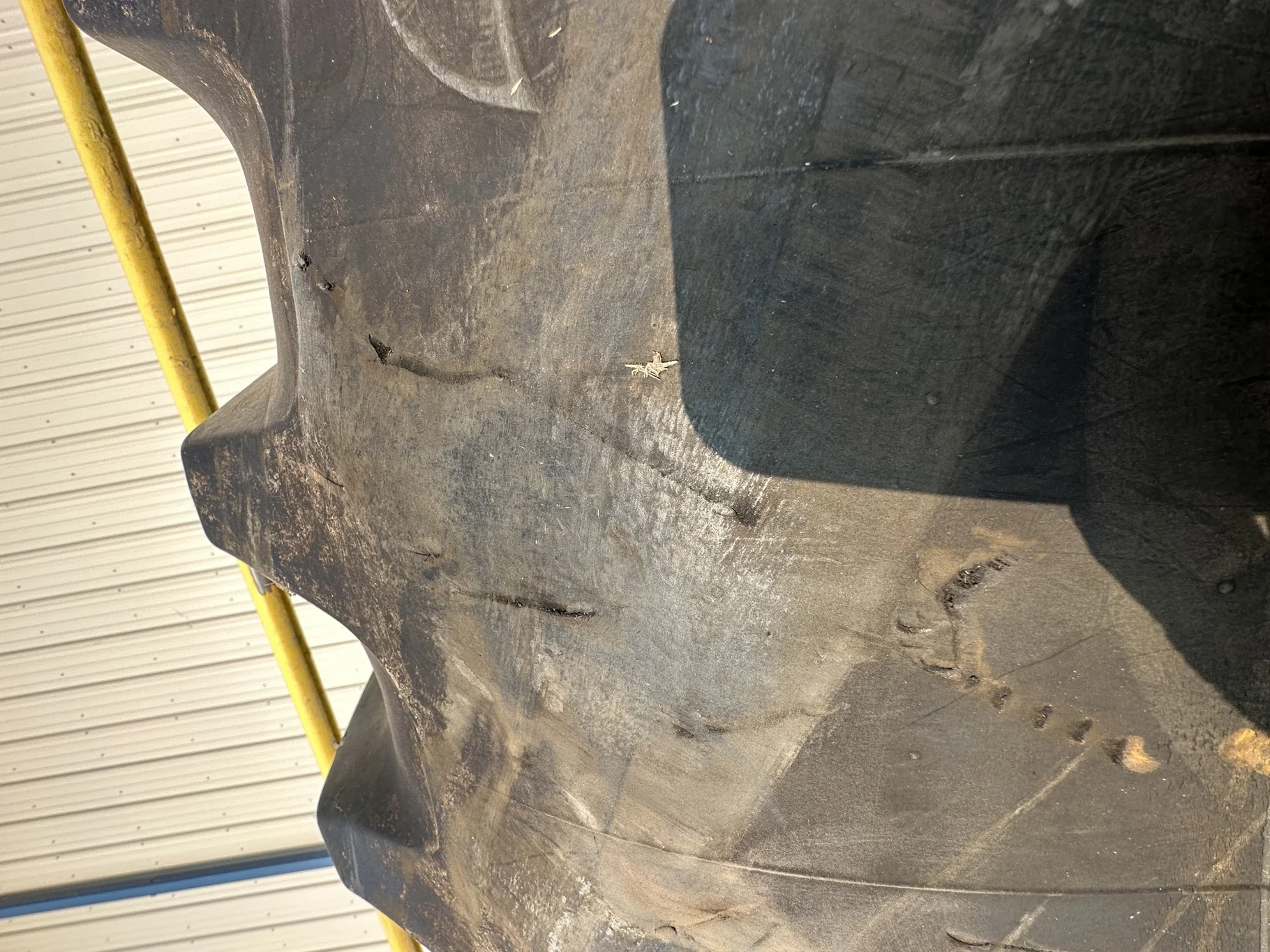 Used 85% 520/85R42 Firestone Radial Deep Tread 23 R-1W 157B TL on 18 x 42 JD Stub Disc - Fair Condi image 4