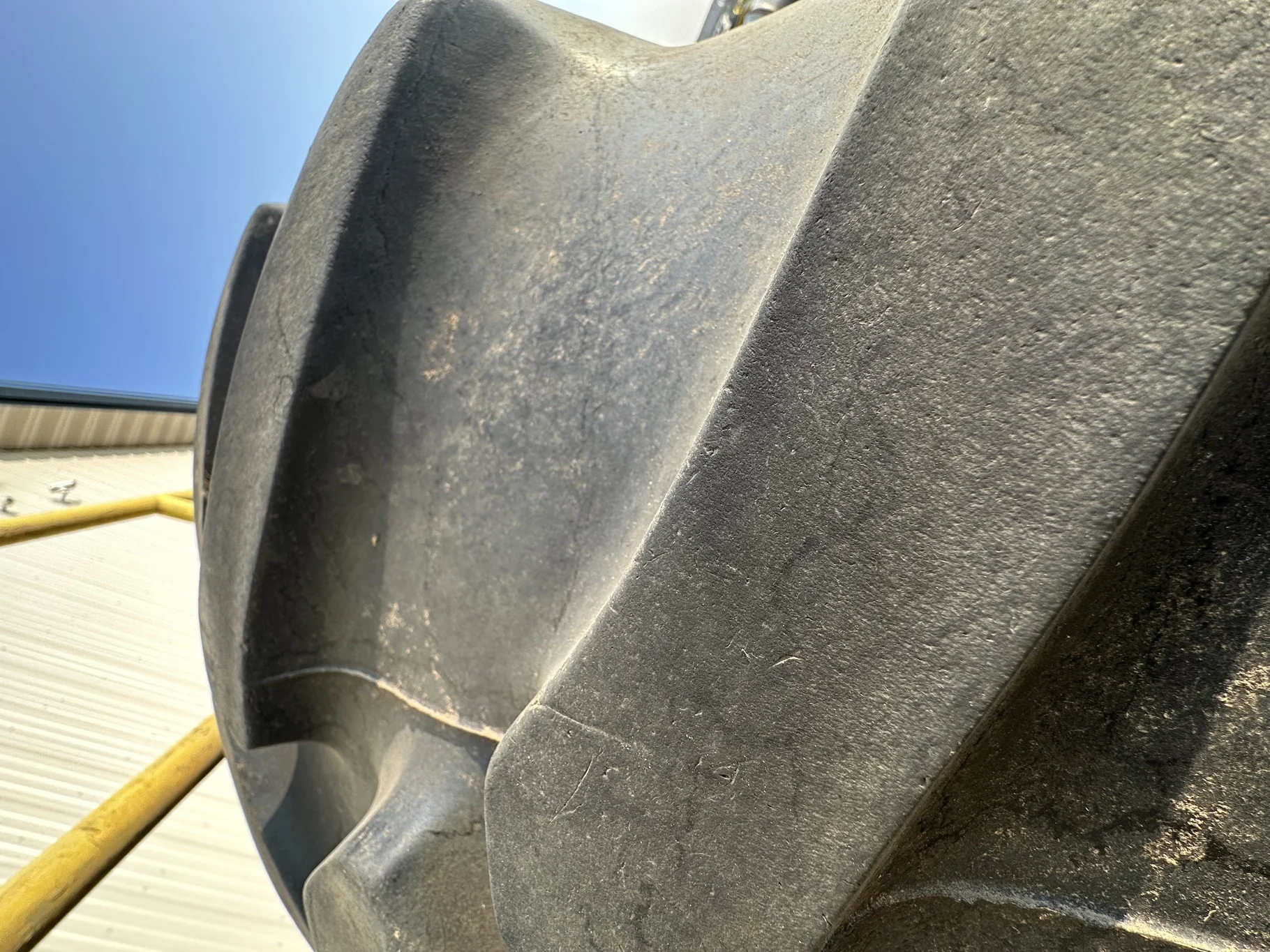 Used 85% 520/85R42 Firestone Radial Deep Tread 23 R-1W 157B TL on 18 x 42 JD Stub Disc - Fair Condi image 5