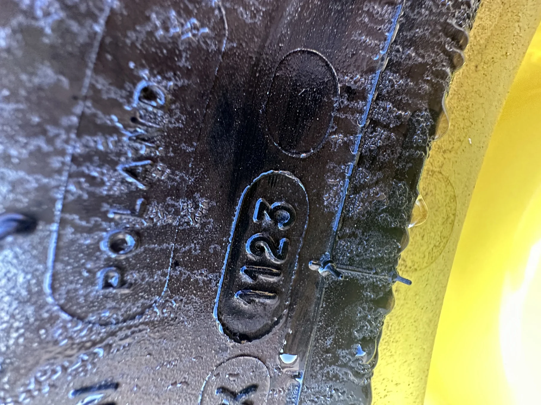 Take Off 380/85R24 Michelin AgriBib2 R-1W 130A8/127B TL on a 12 X 24 JD Yellow 2 Bolt GKN Waffle Wh image 7