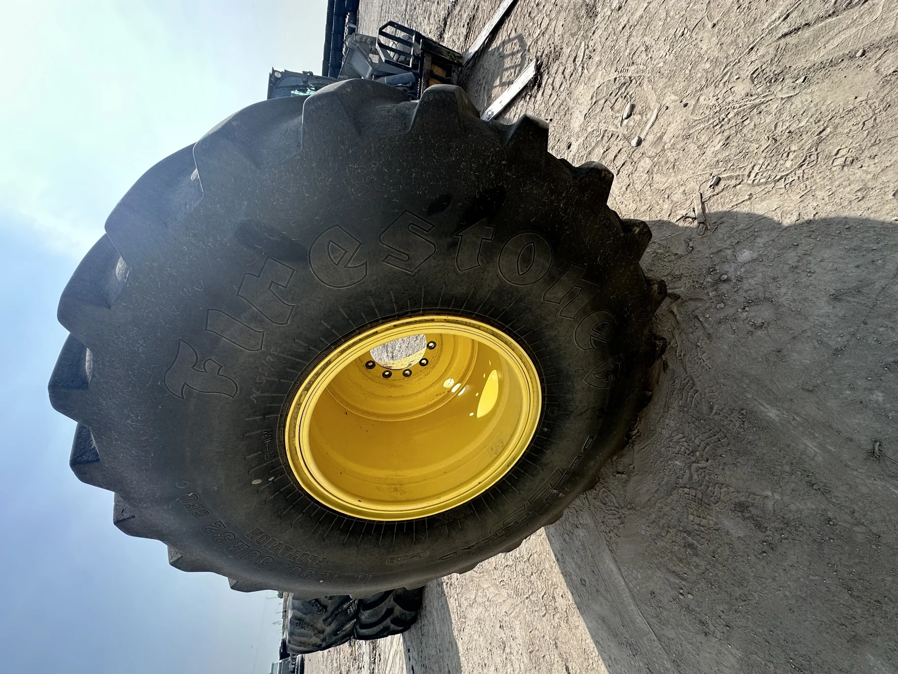 Used 75% IF1250/50R32 CFO Firestone Radial Deep Tread 23 R-1W 195B TL on 44 X 32 JD 20 Bolt 3 Piece