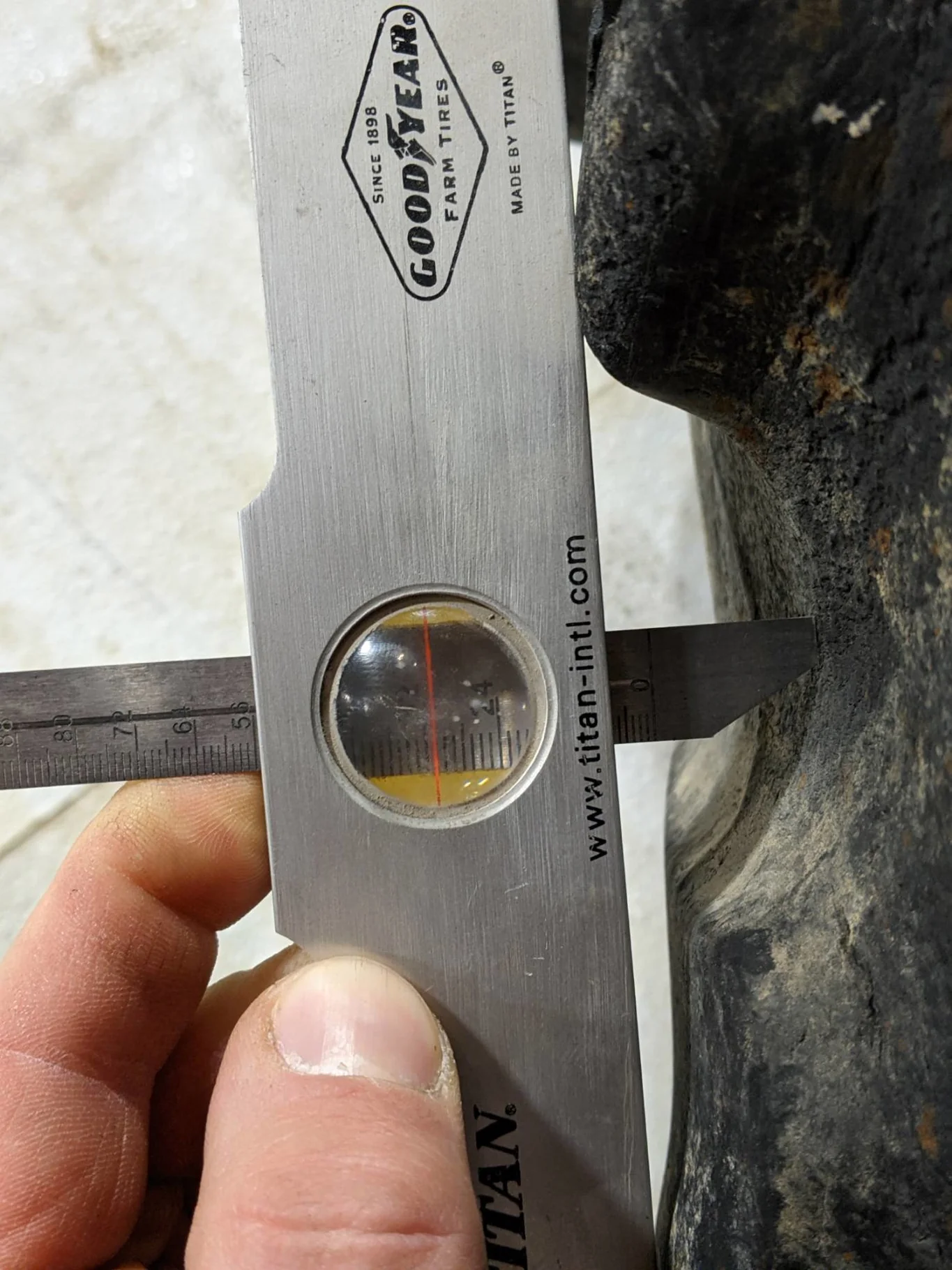 Used 45% 20.8-38 Firestone Radial Deep Tread 23 (155B) R-1W on a 18 x 38 Case Silver 20 Bolt Dolly D image 5