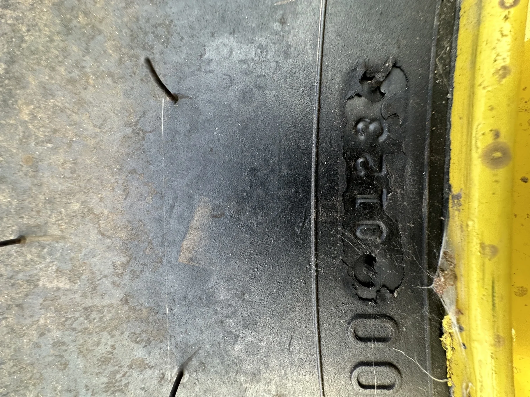 Take Off 650/85R38 Firestone Radial Deep Tread 23 R-1W 173B TL on a 23 X 38 JD Yellow  "X" Se image 4