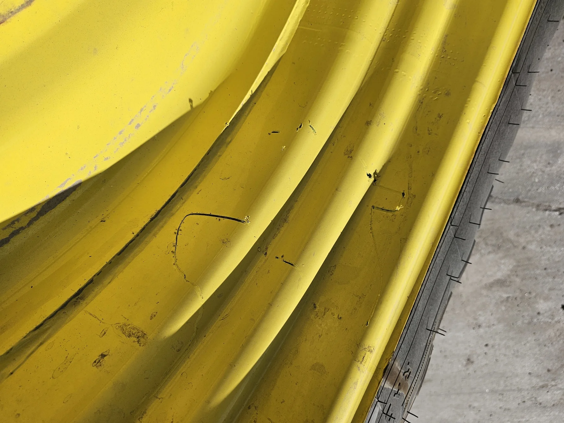 Used 75% 480/80R50 Firestone Radial Deep Tread 23 R-1W 159B TL on 15 x 50 John Deere Yellow 12 Bolt image 7