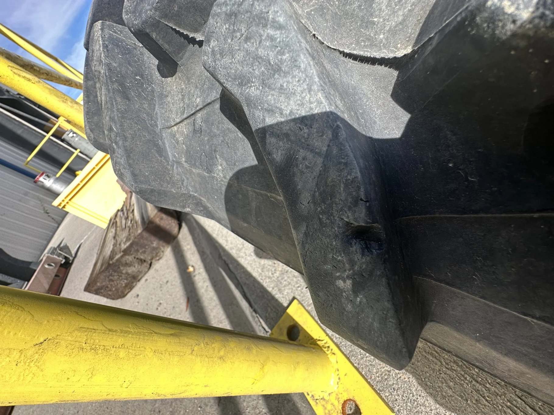 Used 80% 230/95R48 Trelleborg TM100 R-1 136B TL on a 8 x 48 JD Yellow 3 Bolt Waffle Wheel With image 7