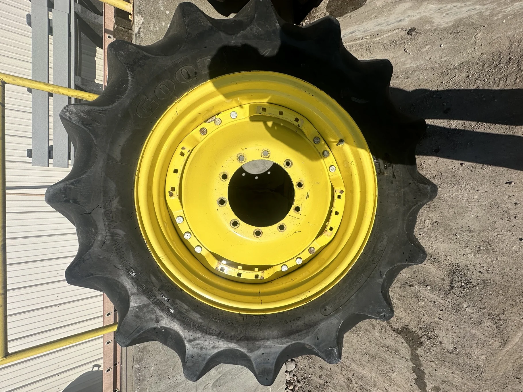 Used 480/70R34 155A8/B Goodyear Special Sure Grip TD8 Radial R-2 TL 50% On 15 x 34 Yellow Wheel image 2