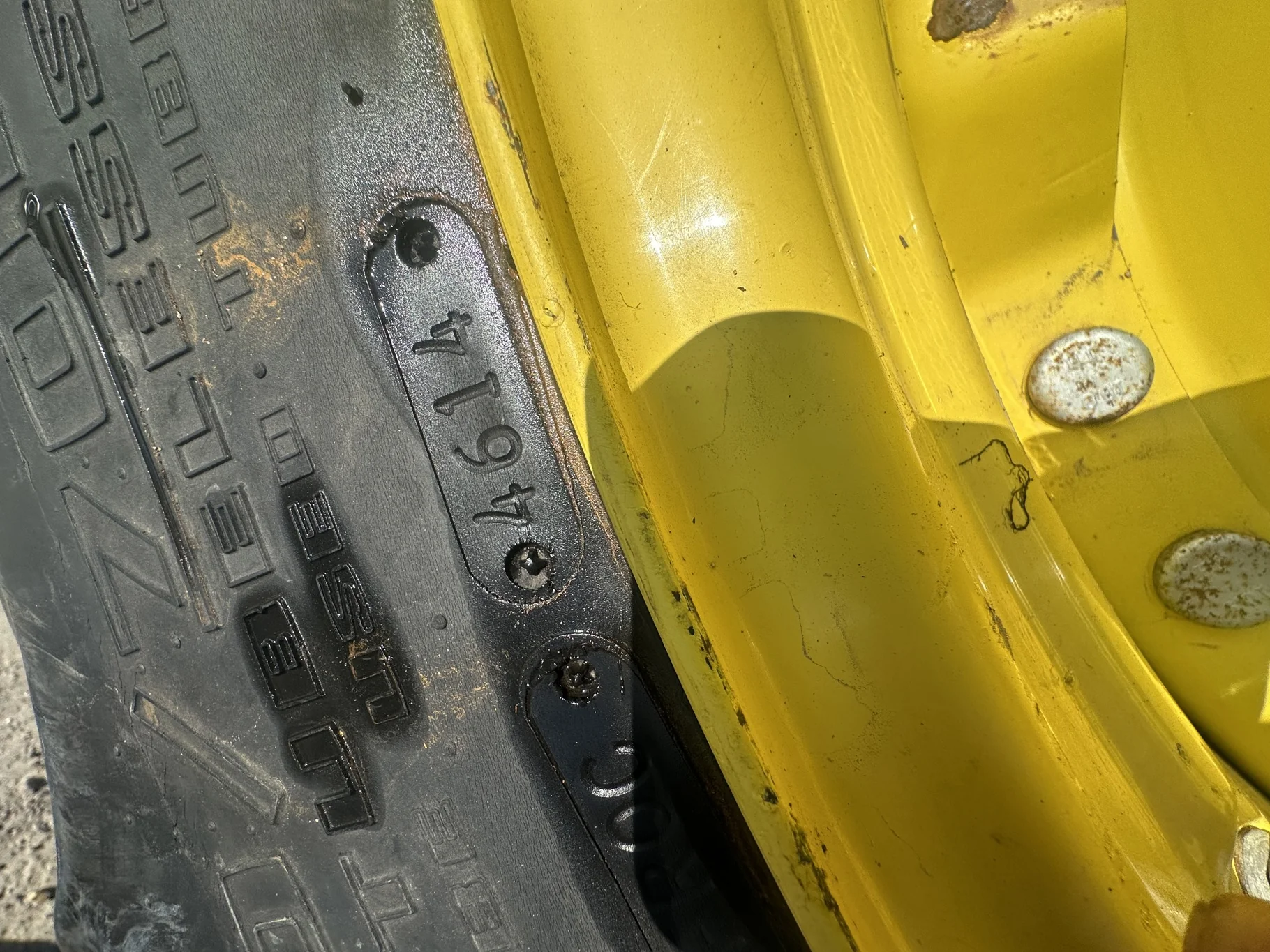 Used 480/70R34 155A8/B Goodyear Special Sure Grip TD8 Radial R-2 TL 50% On 15 x 34 Yellow Wheel image 9