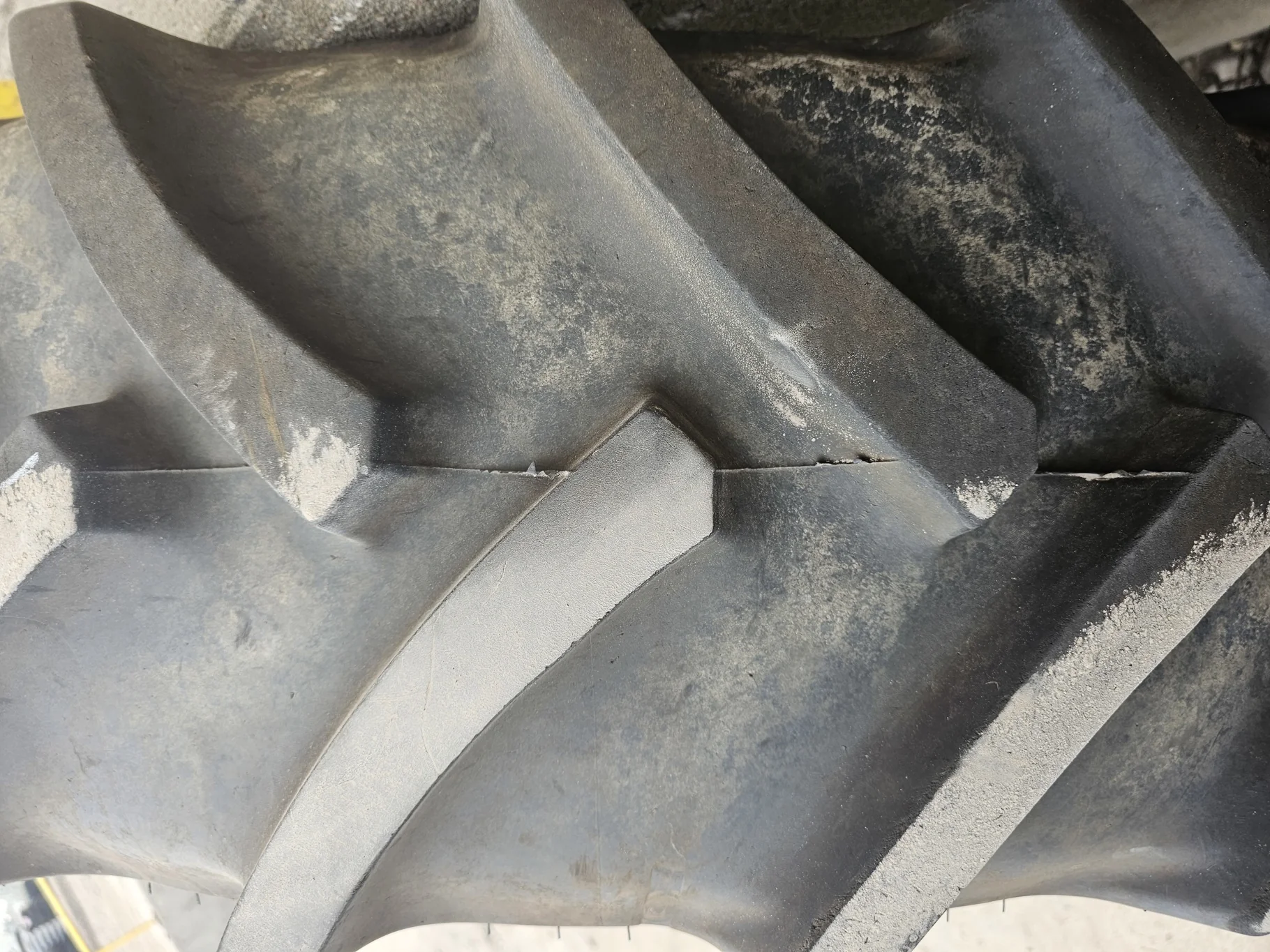 Used 90% 380/85R34 Mitas AC85 R-1W 146A8 on a 13 x 34 NH White 8 Bolt Waffle Wheel Assembly - Excell image 3