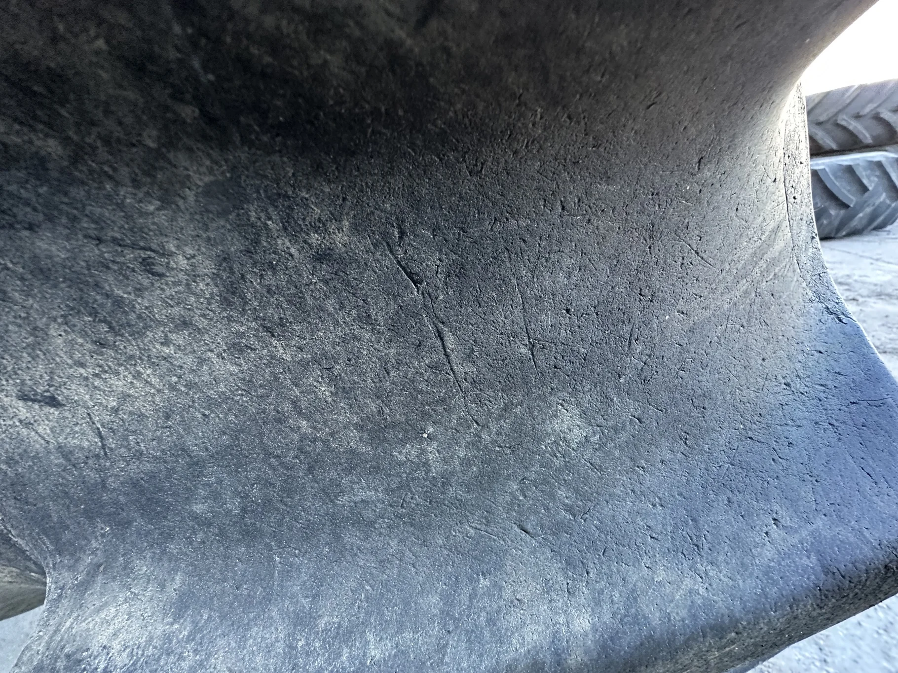 Used 87% 650/85R38 Firestone Radial Deep Tread 23 R-1W 173B TL on a 23 X 38 John Deere Yellow 20 Bol image 9