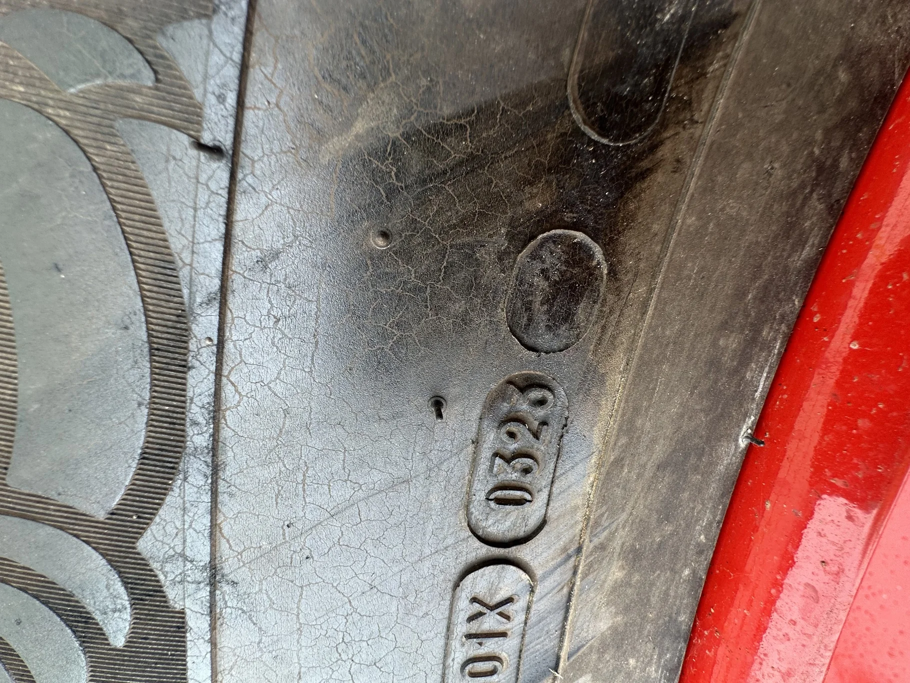 Take Off 520/70R38 Michelin OmniBib R-1W 150D TL on18 X 38 Fendt Red 8-10.82 (.937) Dual Wheel image 10