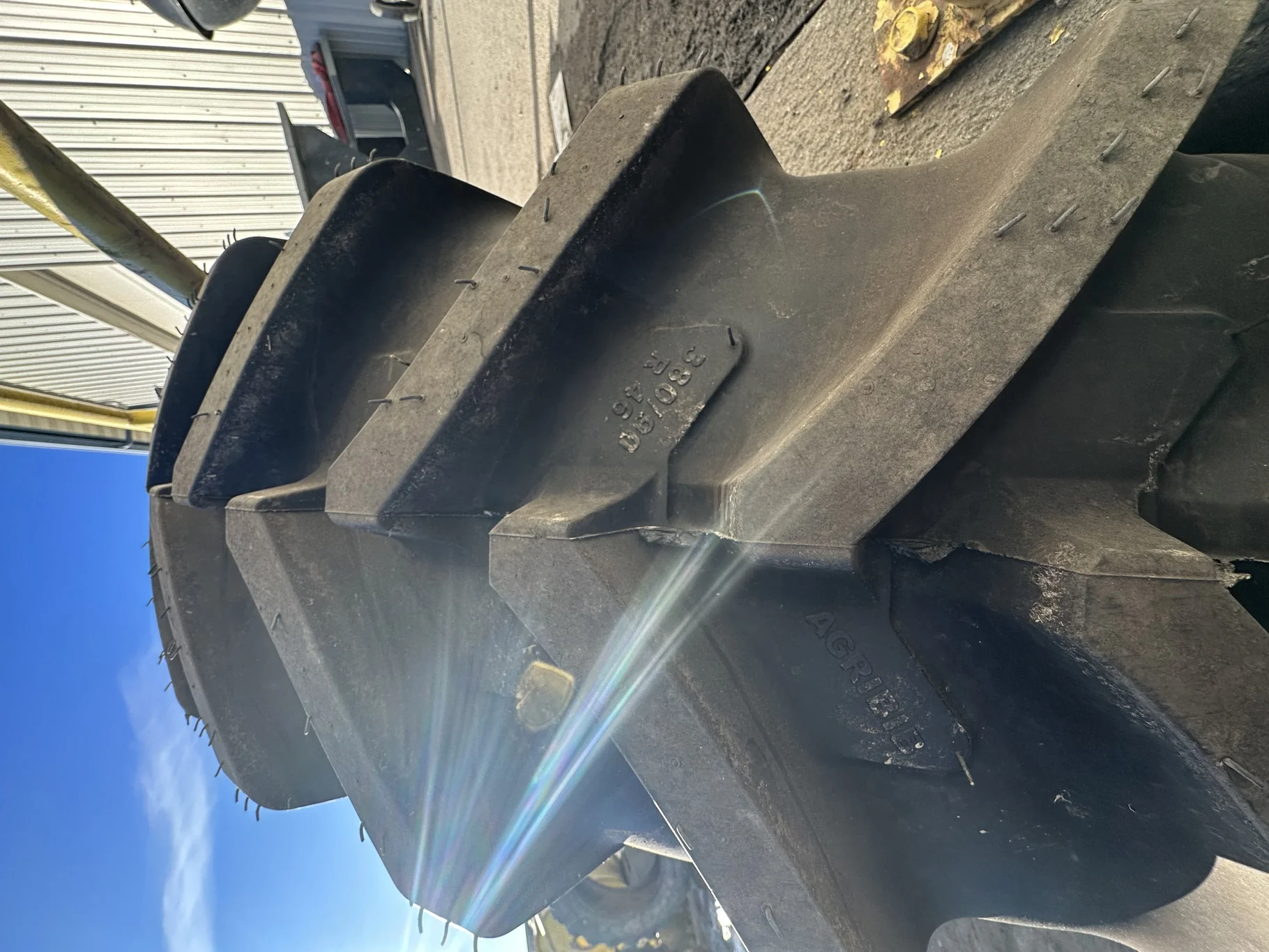 TAKE OFF IF380/90R46 Michelin AgriBib Row Crop (165B) TL on a 12 X 46 Case Silver 8 Bolt Wheel With image 4