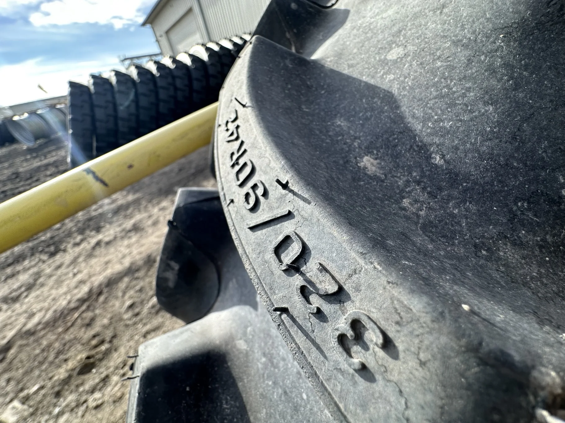 TAKE OFF 320/90R42 Firestone Radial 9000 R-1W (139B) TL on a 10 X 42 John Deere Yellow Waffle Rim ( image 6
